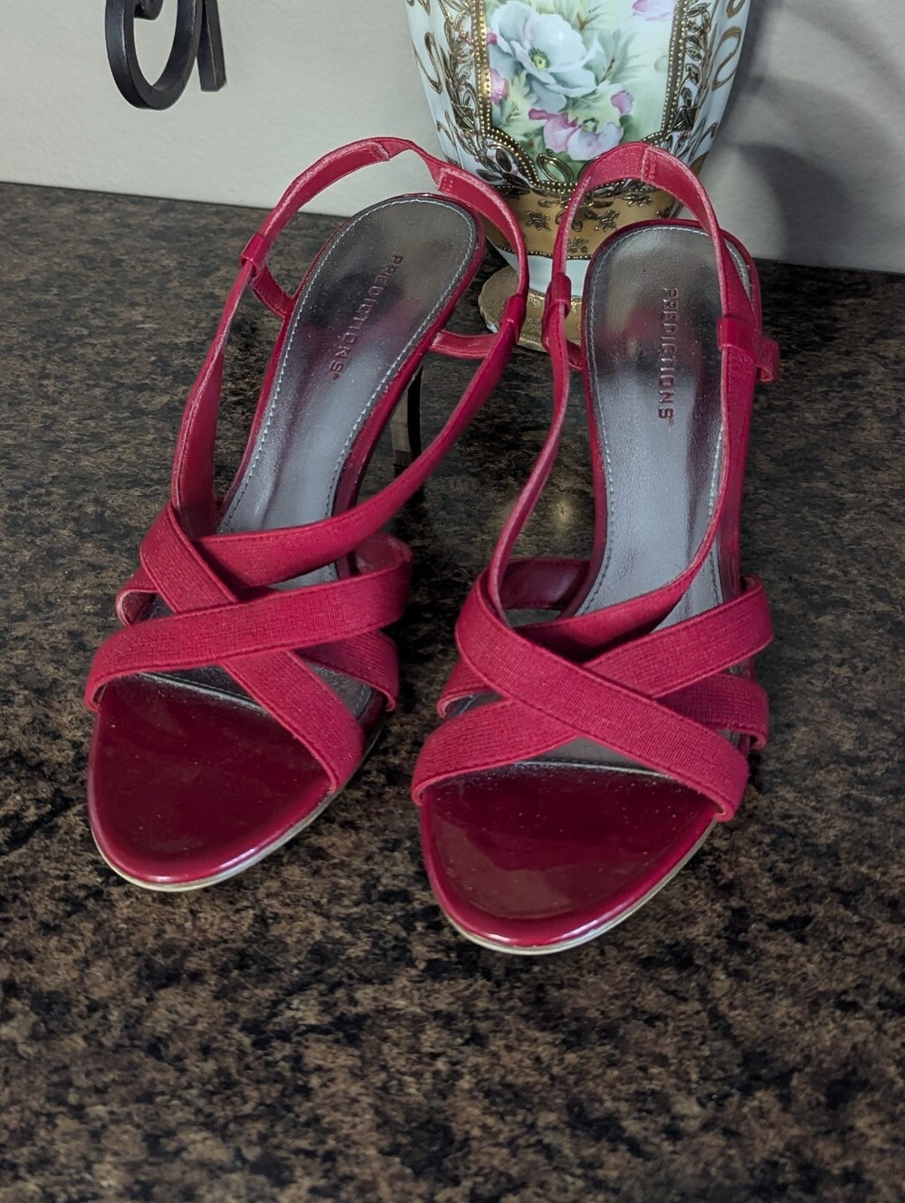 Prediction Strappy Sandal Kitten Heels With Elastics 7